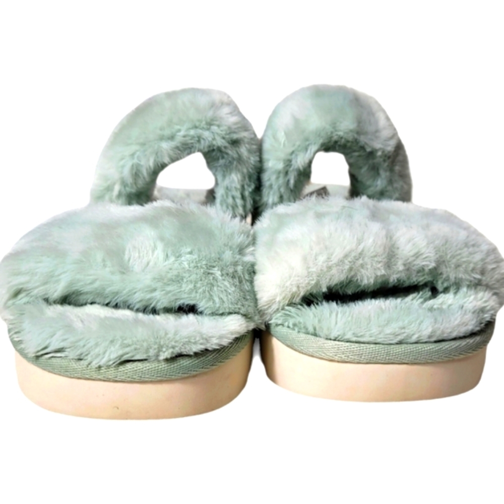 KOOLABURRA by UGG Mint Green Fuzzy Slide Slippers Size 6 - Picture 4 of 14